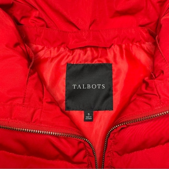 Talbots Red Down Puffer Vest Winter Jacket Coat Size Small - Picture 9 of 11